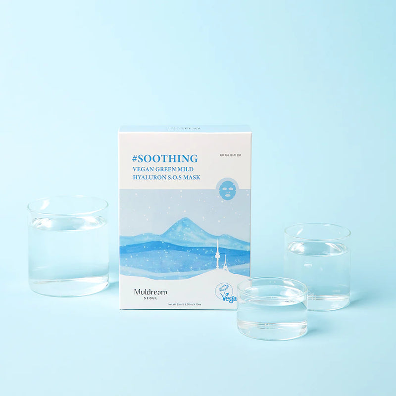 Muldream vegan green mild Hyaluronic S.O.S Mask, 25 ml
