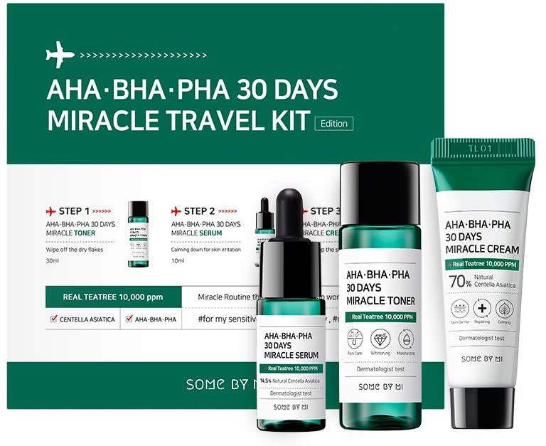 Some by mi BHA PHA 30 Days Miracle Travel Kit (Toner 30ml + Serum 10ml + Cream 20g)