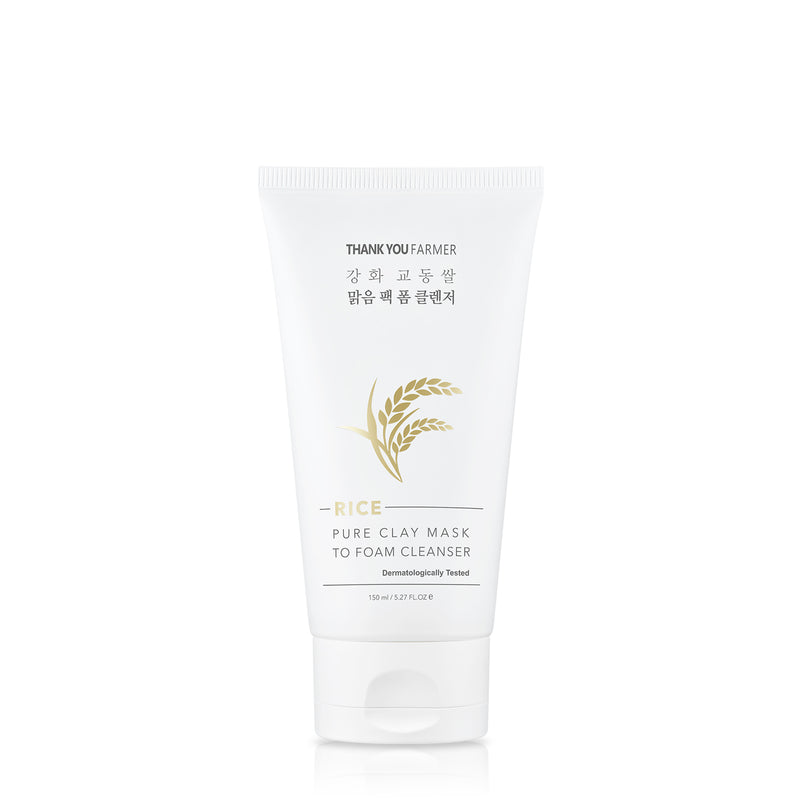 THANK YOU FARMER Rice Pure Clay Mask to Foam Cleanser 150ml