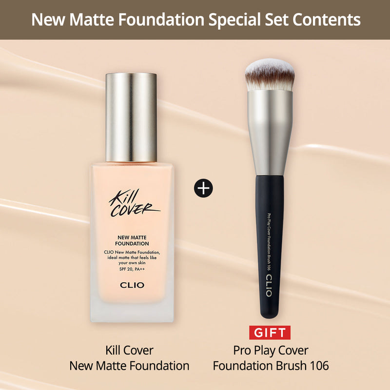 Clio Kill Cover New Matte Foundation Set (+Brush)